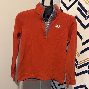 Orvis Rust Red Quarter-Zip Sweater
